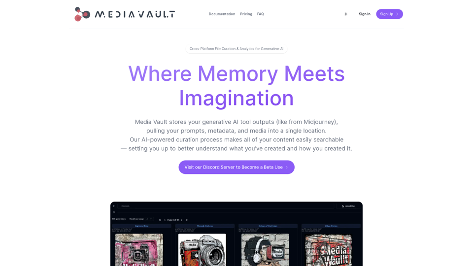 Media Vault AI | 您的人工智能媒体策展人和云存储解决方案