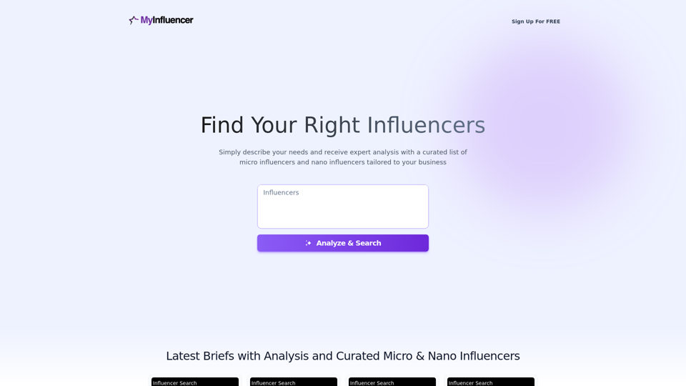 Outil de Recherche d'Influenceurs Instantané Gratuit - Trouvez les Meilleurs Influenceurs Correspondants