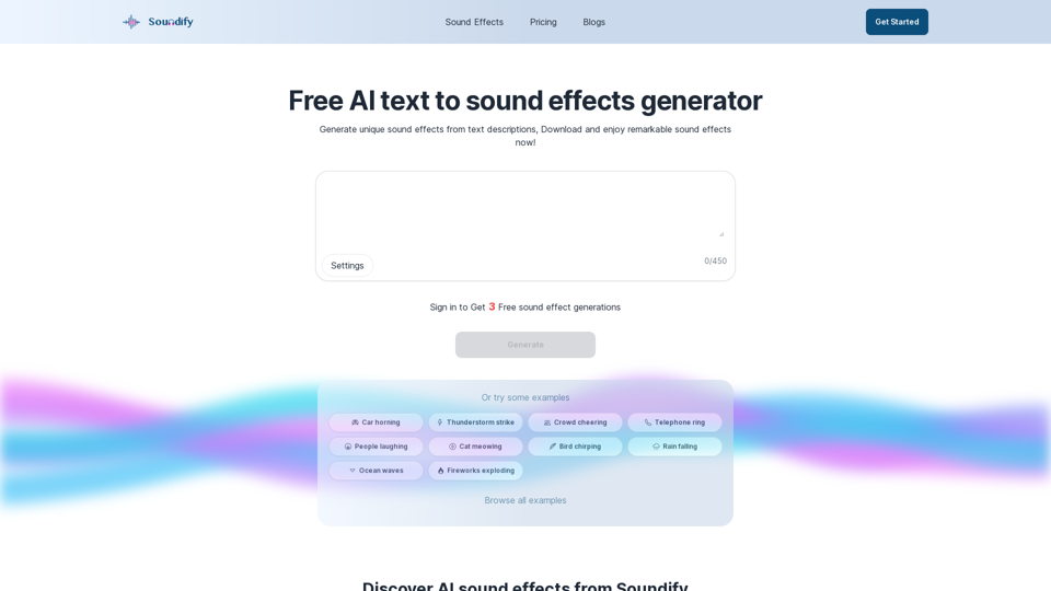 Meilleur générateur d'effets sonores d'IA | Soundify.