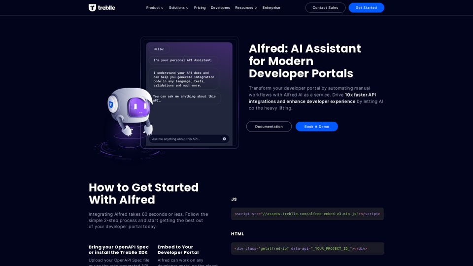 Alfred : Assistant IA pour les Portails de Développeurs Modernes