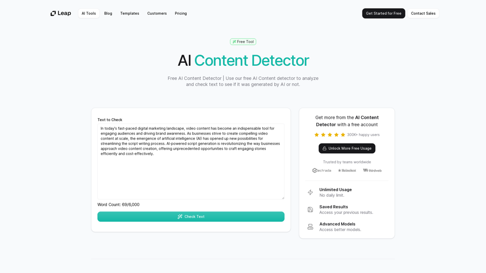 Detector de Conteúdo de IA | GPT-4o, Anthropic, & ChatGPT