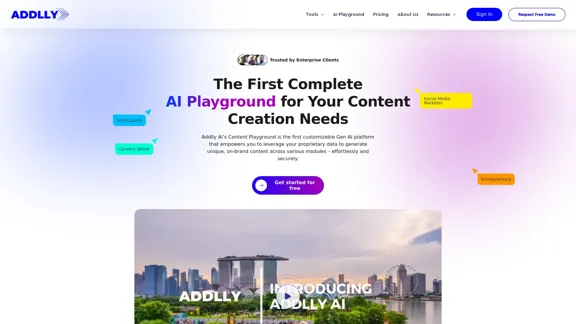 Addlly AI: 1st Complete AI Playground for Content Creation