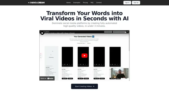 I Have a Dream - Generate Viral Videos from Text