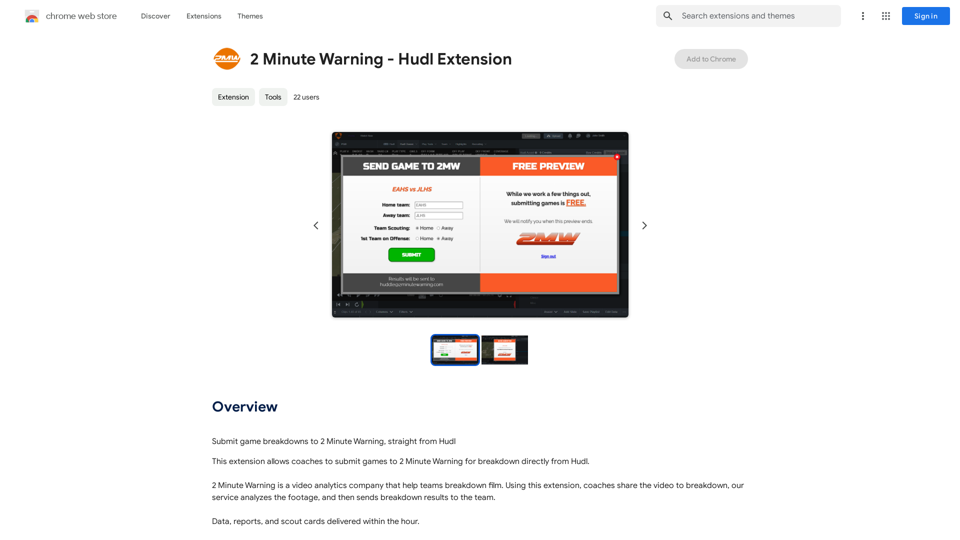 Avertissement de 2 Minutes - Extension Hudl 


