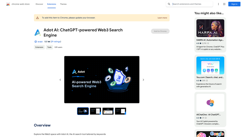 Adot AI：由 ChatGPT 驅動的 Web3 搜索引擎 
