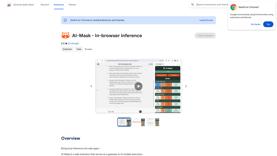 AI-Masque - Inférence en navigateur 
