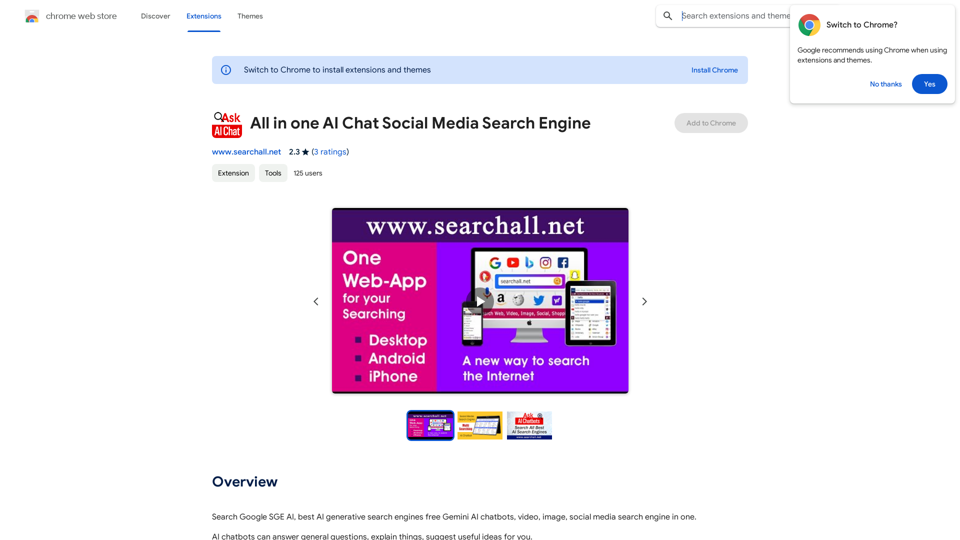 All-in-One AI Chat Social Media Search Engine 
