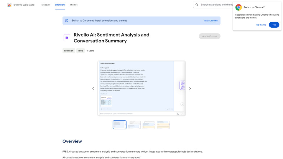 Rivelio AI: Sentimentanalyse und Gesprächzusammenfassung 
