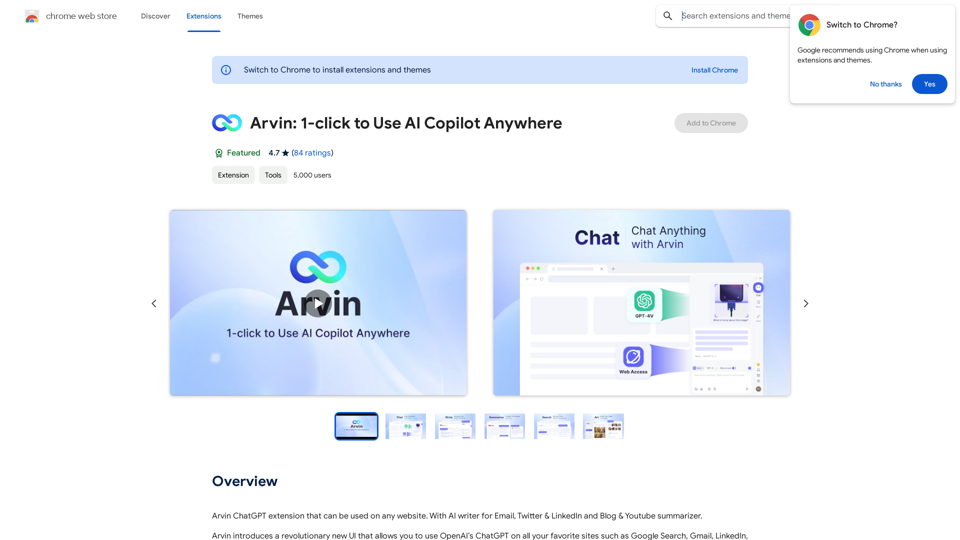 Arvin: 1 clic para utilizar el copiloto de IA en cualquier lugar