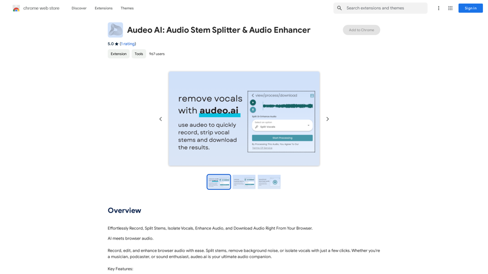 Audeo AI: Audio Stem Splitter & Audio Enhancer 
