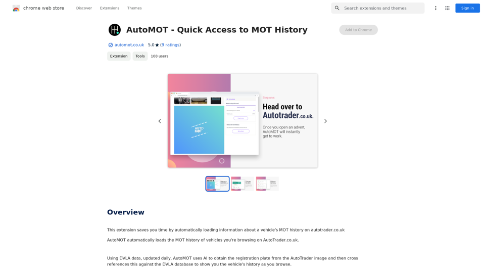 AutoMOT - Quick Access to MOT History 
