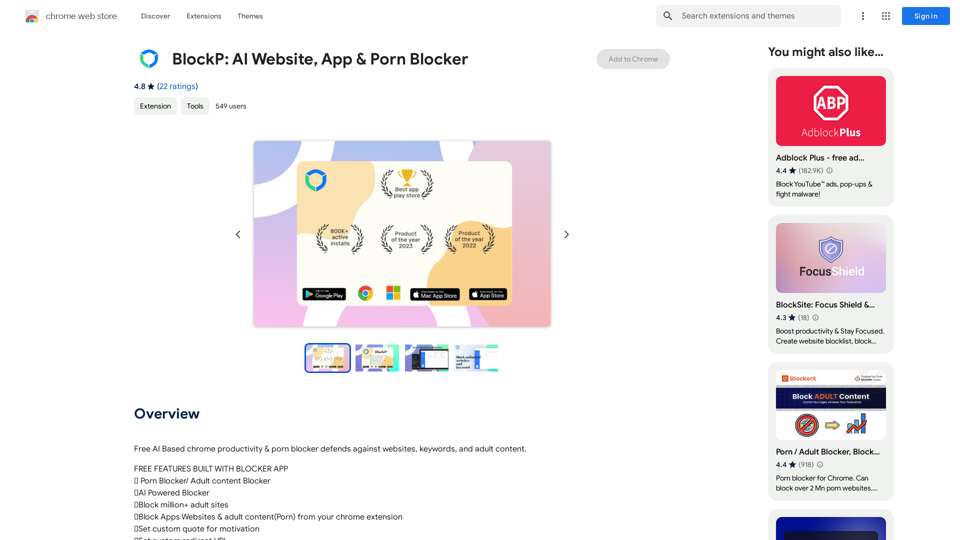 BlockP: AI Website, App & Porn Blocker 
