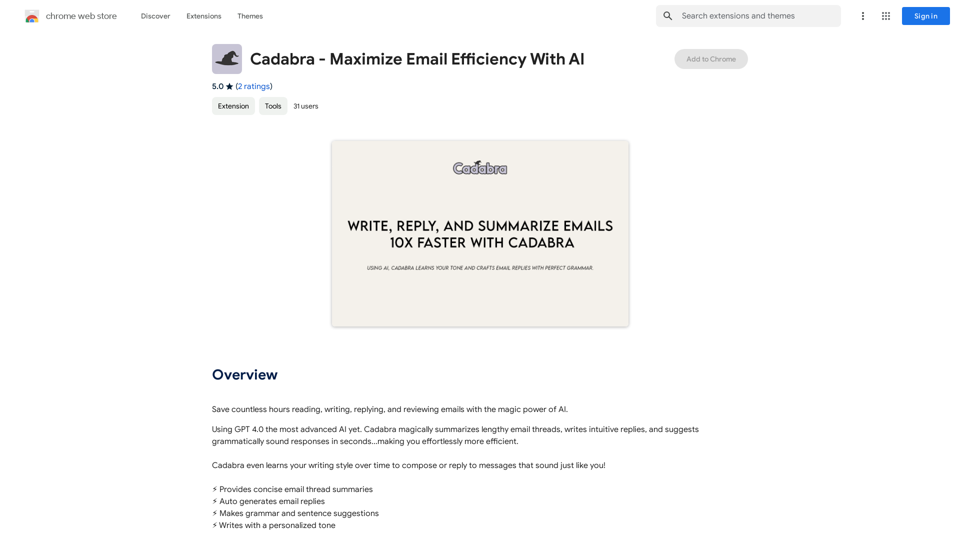 Cadabra - Maximieren Sie die E-Mail-Effizienz mit KI 
