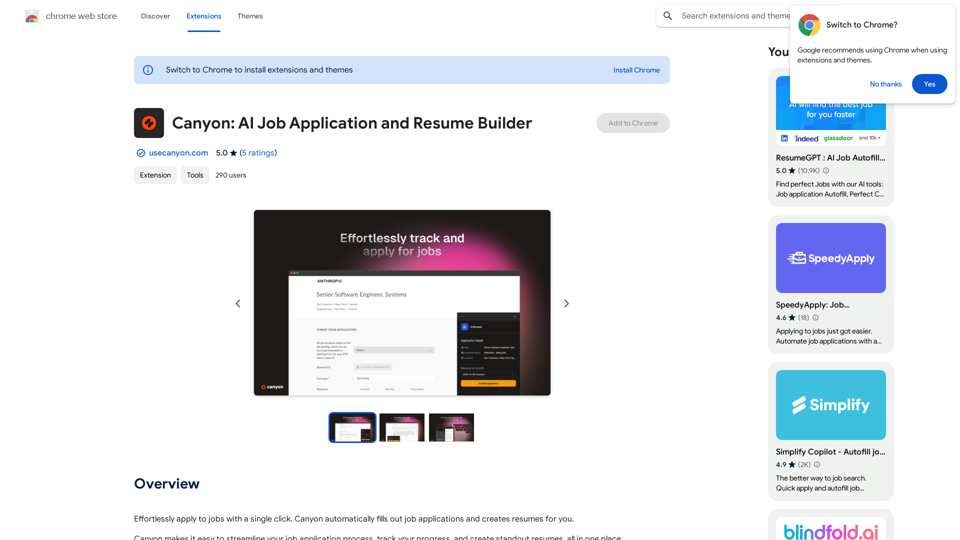 Canyon: AI Job Application and Resume Builder 
