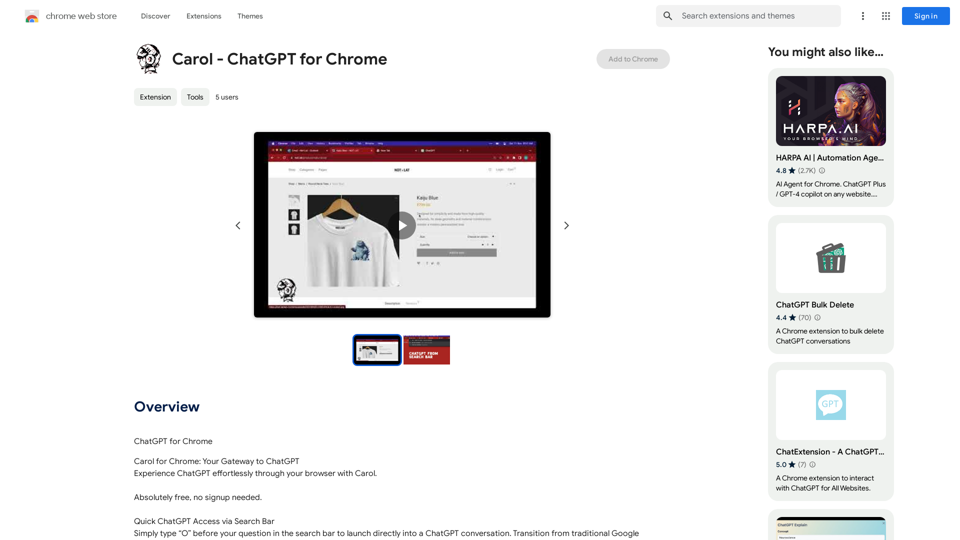 Carol - ChatGPT pour Chrome 
