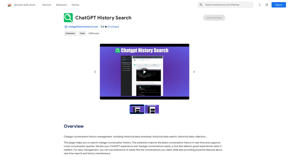 ChatGPT History Search 
