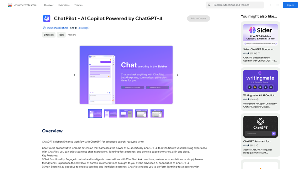 ChatPilot - AI コパイロット  ChatGPT-4 で動いています