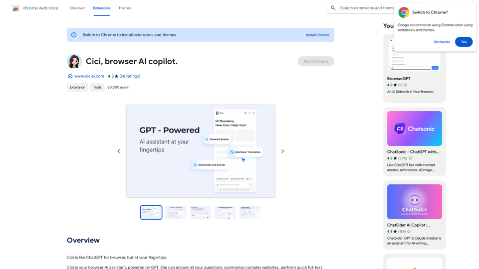 Cici, Your Browser AI Copilot.