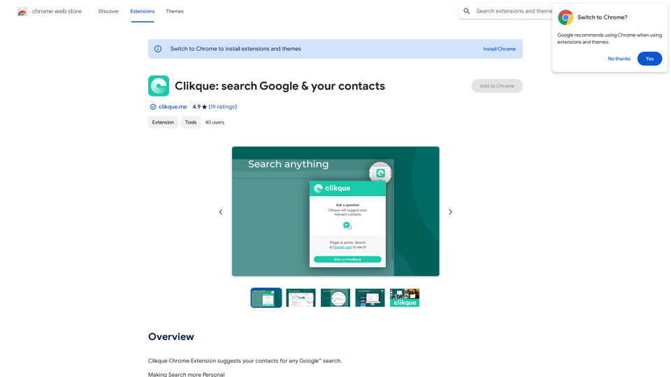 Clique : rechercher Google & vos contacts 
