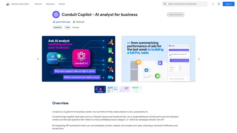 Conduit Copilot - 商業 AI 分析師 


