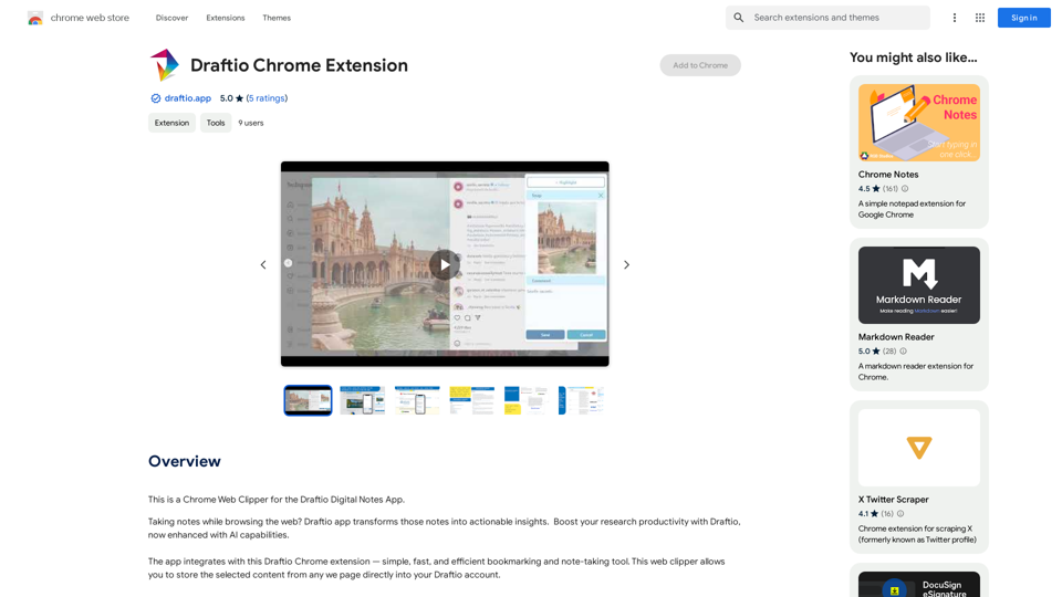 Extension Chrome Draftio 
