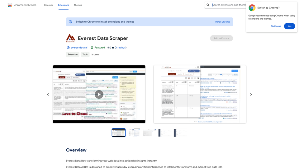 Everest Datenextraktionswerkzeug 
