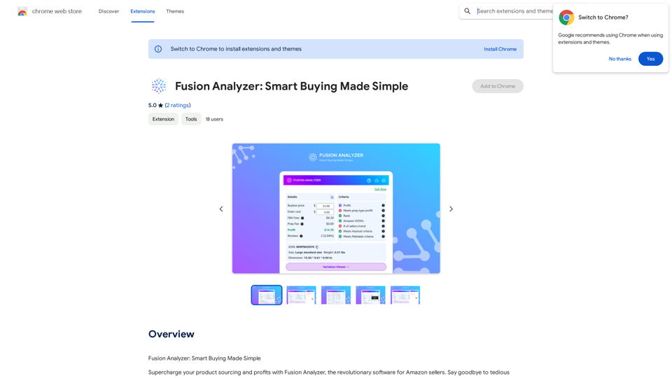 Fusion Analyzer: スマートな買い物を簡単に

