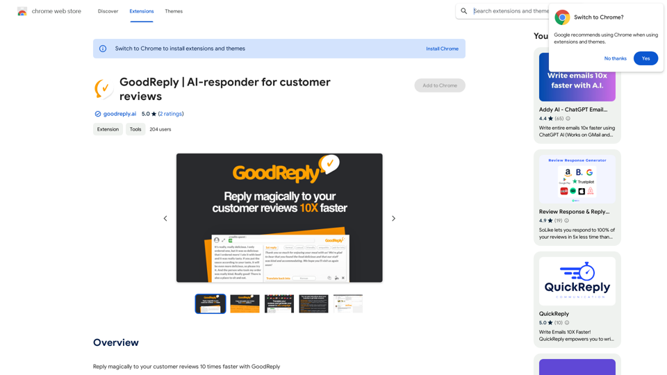 GoodReply | AI-responder for customer reviews 
