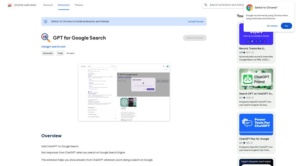 GPT for Google Search

* What is GPT?

GPT stands for Generative Pre-trained Transformer. It's a type of artificial intelligence (AI) that can understand and generate human-like text.

* How could GPT improve Google Search?

GPT could help Google Search in several ways:

* Better understanding of natural language: GPT is trained on massive amounts of text data, allowing it to understand complex and nuanced search queries.

* More conversational search experience: GPT could enable users to interact with Google Search in a more natural, conversational way.

* Summarizing search results: GPT could condense large amounts of information from search results into concise summaries.

* Generating different creative text formats: GPT could help users find information in new and interesting ways, such as generating poems, code, scripts, musical pieces, email, letters, etc., based on their search queries.

* Challenges and Considerations:

While GPT offers exciting possibilities, there are also challenges to consider:

* Accuracy and bias: GPT models can sometimes generate inaccurate or biased information. It's crucial to ensure that GPT-powered search results are reliable and unbiased.

* Transparency and explainability: It can be difficult to understand how GPT arrives at its results. Making GPT's decision-making process more transparent is important for building trust.

* Ethical implications: The use of GPT in search raises ethical questions about the potential for misuse, such as generating harmful content or manipulating search results.



