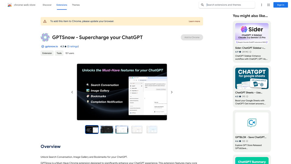 GPTSnow - Supercharge your ChatGPT 

