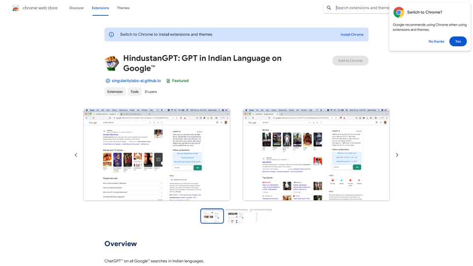 HindustanGPT: GPT in Indian Languages on Google™ 
