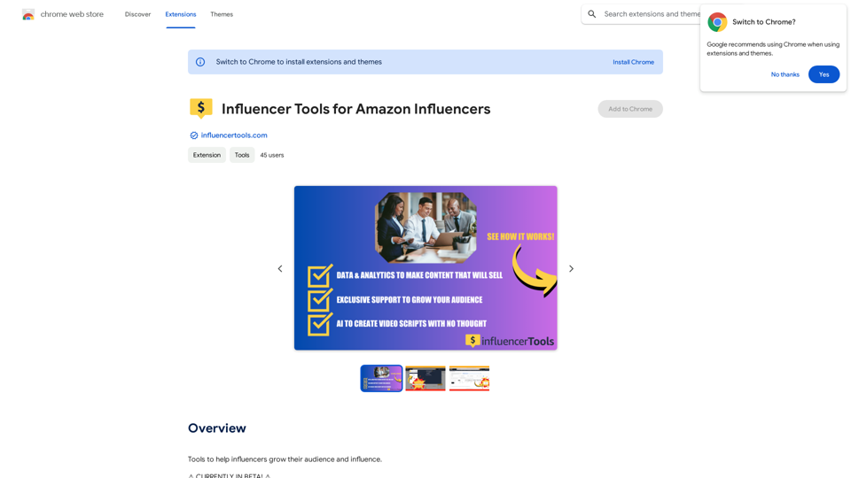 Influencer Tools for Amazon Influencers

This guide explores essential tools to help Amazon influencers succeed.

1. Content Creation Tools:

* Canva: Design eye-catching graphics, videos, and social media posts.
* Lumen5: Create engaging videos from blog posts or scripts.
* InShot: Edit and enhance videos for mobile devices.

2. Product Research Tools:

* Jungle Scout: Analyze product trends, competition, and sales data.
* Helium 10:  Discover profitable products, track keywords, and optimize listings.
* Viral Launch:  Identify trending products and conduct market research.

3. Social Media Management Tools:

* Buffer: Schedule and manage social media posts across multiple platforms.
* Hootsuite: Monitor brand mentions, engage with followers, and track social media performance.
* Later: Plan and visualize Instagram content.

4. Analytics and Tracking Tools:

* Amazon Influencer Program Dashboard: Track your performance, earnings, and audience engagement.
* Google Analytics: Monitor website traffic and user behavior.
* UTM Parameters: Track the effectiveness of your marketing campaigns.

5. Email Marketing Tools:

* Mailchimp: Create and send email newsletters to your subscribers.
* ConvertKit: Build an email list and automate your marketing workflows.
* Klaviyo:  Segment your audience and personalize email campaigns.


