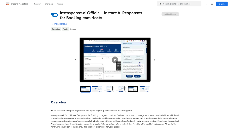 instasponse.ai Official - Instant AI Responses for Booking.com Hosts 
