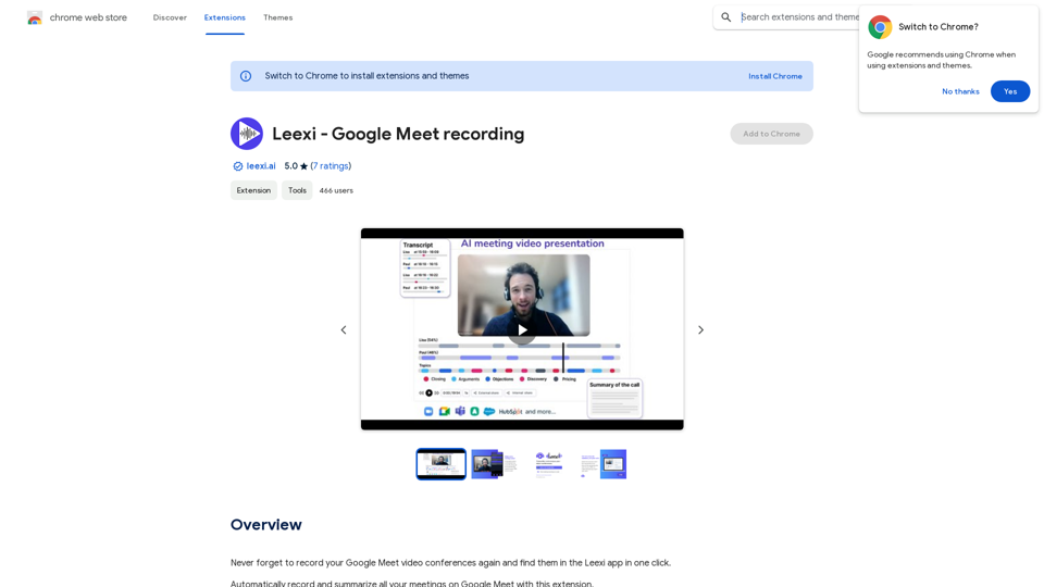 Leexi - Google Meet Aufzeichnung 
