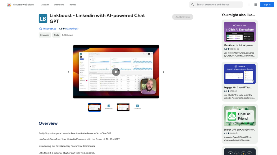 Linkboost - LinkedIn com bate-papo com IA do ChatGPT 
