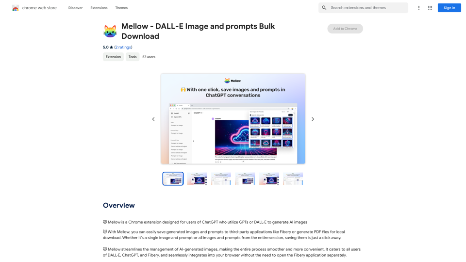 Mellow - Téléchargement en masse d'images et d'incitations DALL-E 
