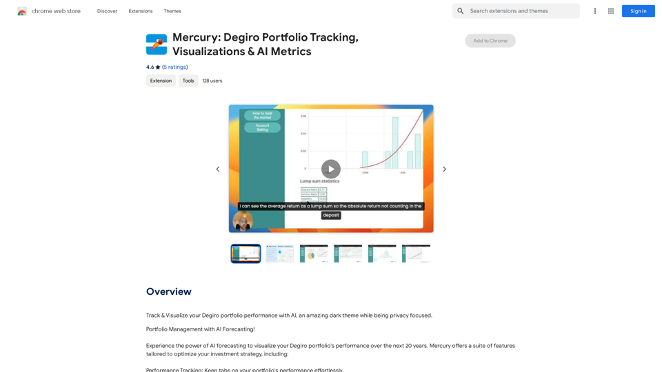 Mercury: Degiro Portfolio Tracking, Visualizations & AI Metrics 
