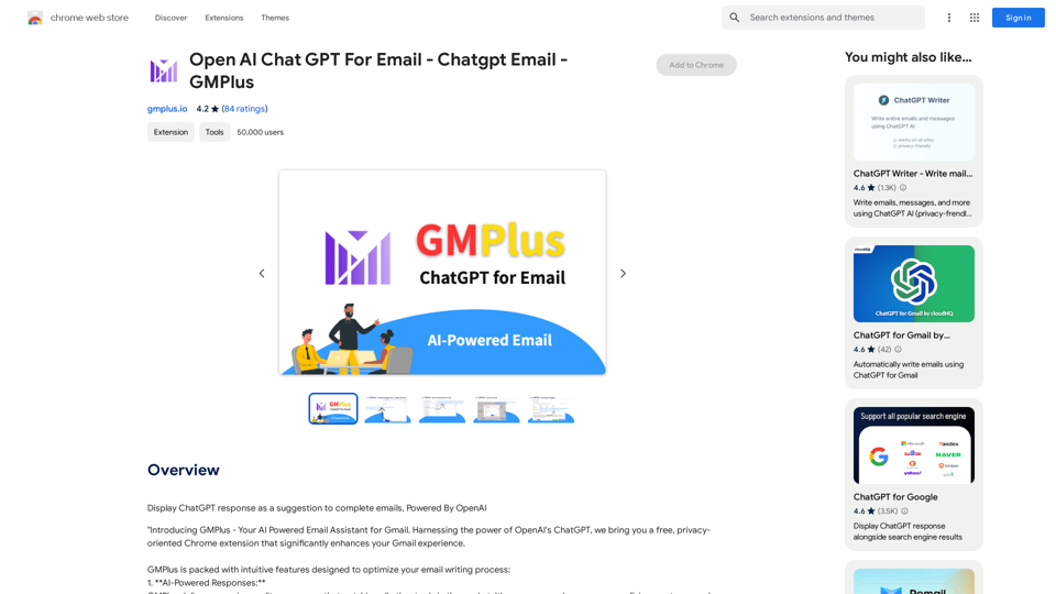 Ouverture de l'IA de conversation GPT pour e-mail - E-mail de ChatGPT - GMPlus