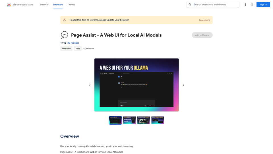 Page Assist - A Web UI for Local AI Models 


