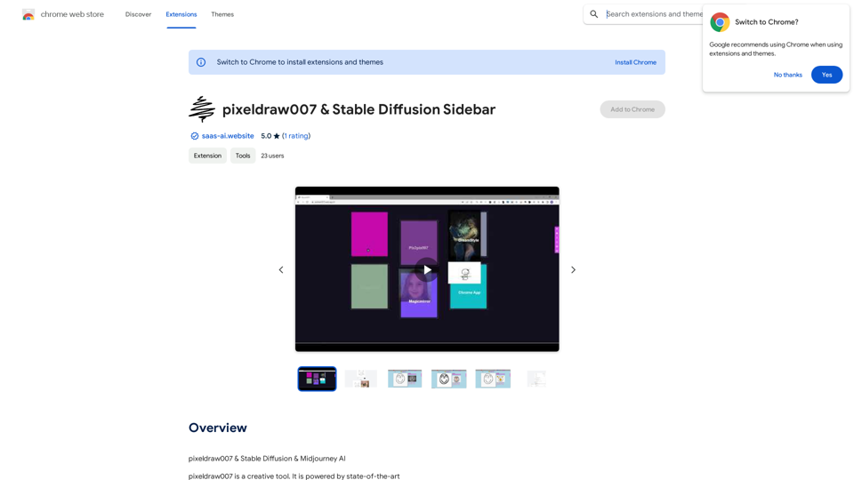 pixeldraw007 & Stable Diffusion Sidebar 
