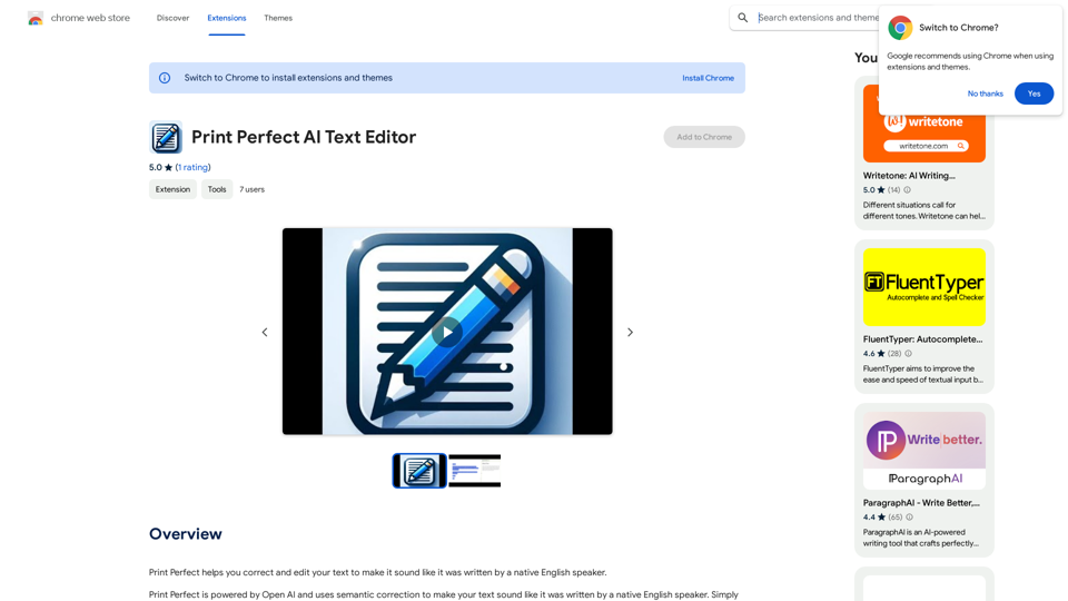 Print Perfect AI Text Editor 
