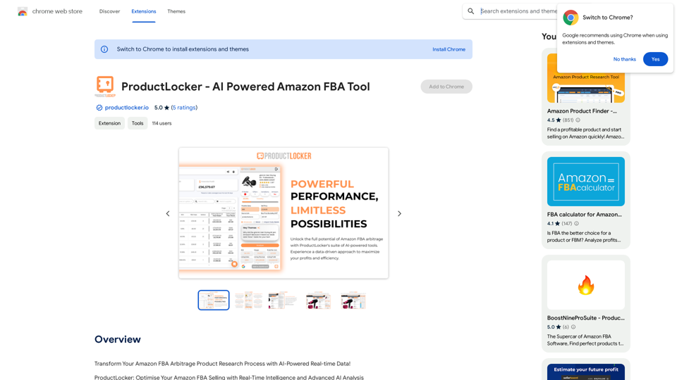 ProductLocker -  AI 驅動的 Amazon FBA 工具 
