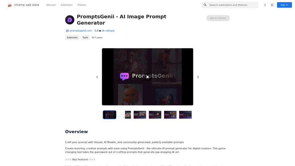 PromptsGenii - AI 图片提示生成器 
