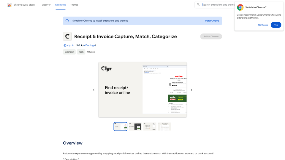 Receipt & Invoice Capture, Match, Categorize 
