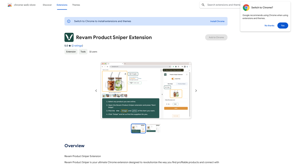 Revam Product Sniper Extension 
