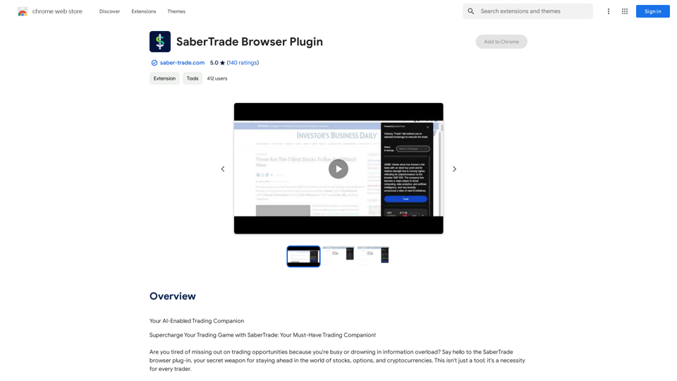 SaberTrade Browser Extension 
