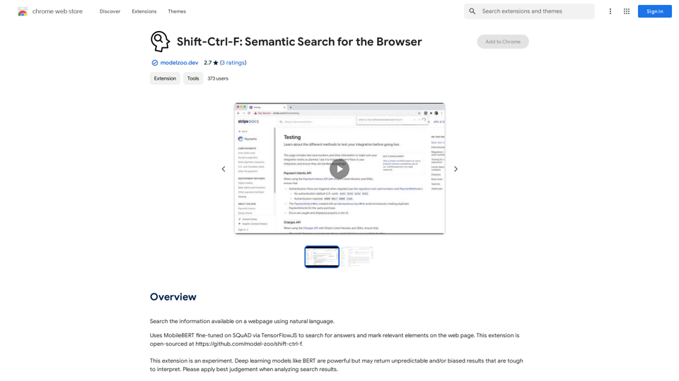 Shift-Ctrl-F: Semantic Search for the Browser 

