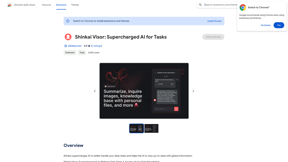 Shinkai Visor: Supercharged AI for Tasks 
