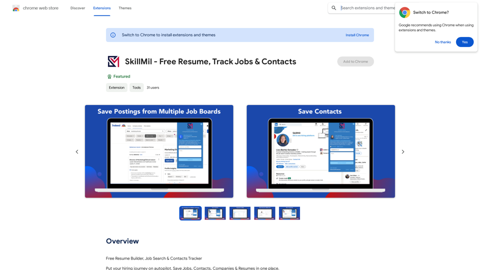 SkillMil - Currículo Gratuito, Acompanhamento de Vagas e Contatos 
