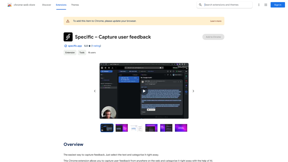 Specific – Capture User Feedback 
